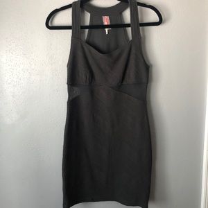 FREE PEOPLE Gray Dress with mesh side cutouts